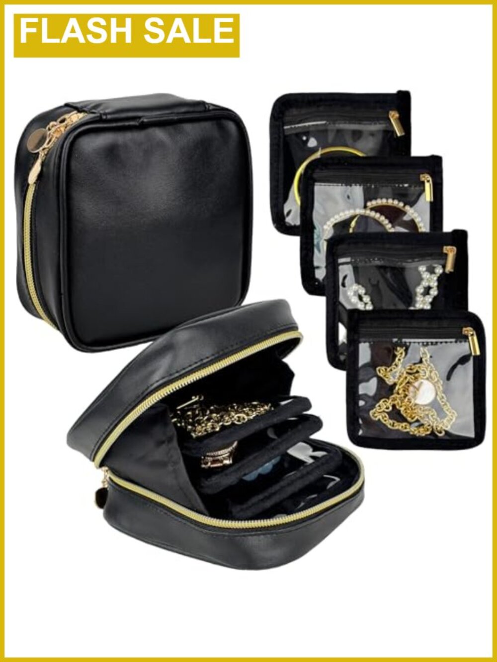 Travel Jewelry Case Small Organizer PU Leather